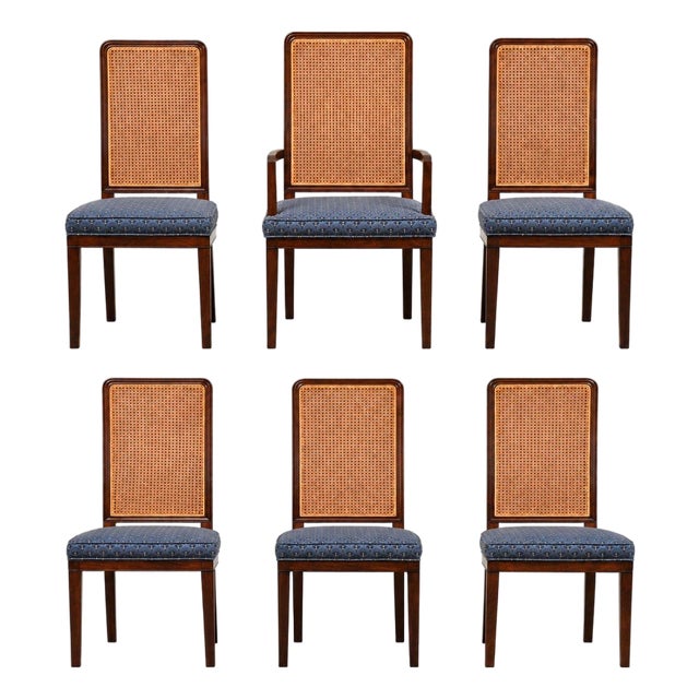 Mahogany and Cane Dining Chairs - Set of 6 For Sale