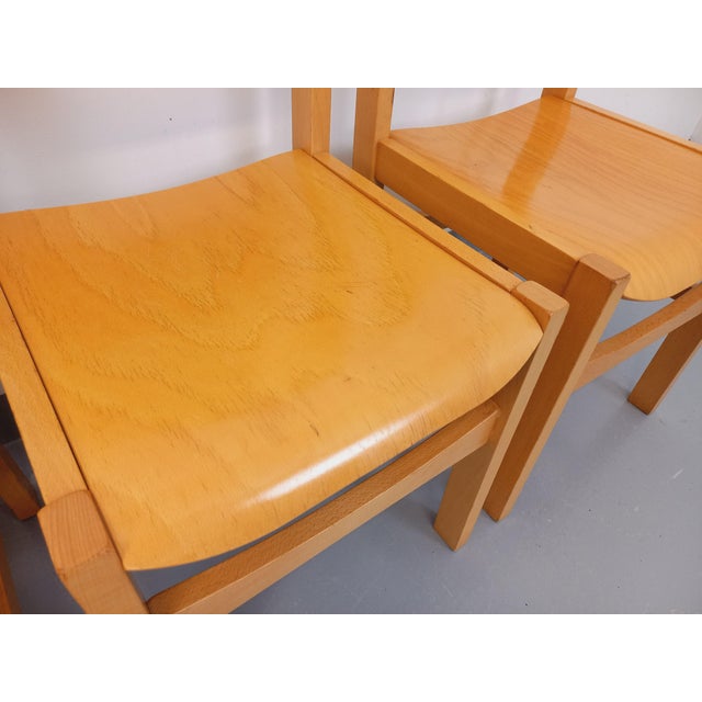 Minimalist Beechwood Chairs, 1980s, Set of 4 For Sale - Image 4 of 18