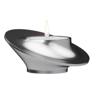 Planar Silver Metal Tea-Light Candleholder by Erwan Le Bozec For Sale