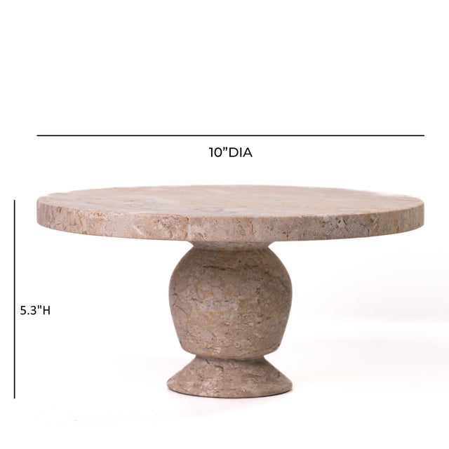 Natural Travertine Cake Stand For Sale In Los Angeles - Image 6 of 6