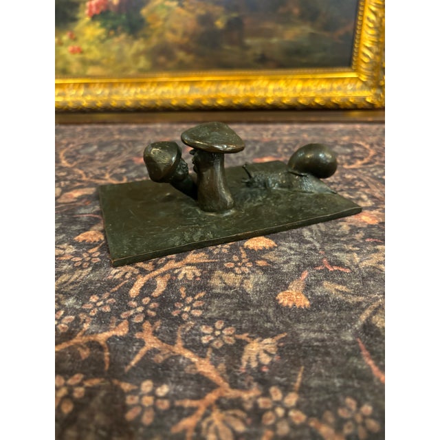 Surrealism Vintage Surrealist Bronze Sculpture of Kissing Mushroom People With Snail [Tv] For Sale - Image 3 of 8