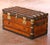 Wood 19th C. French Parisian Travel Trunk Coffee Table With Brass and Iron Hardware For Sale - Image 7 of 16
