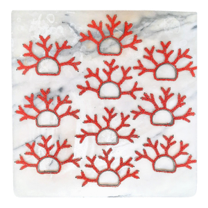 Red Coral Beaded Napkin Rings