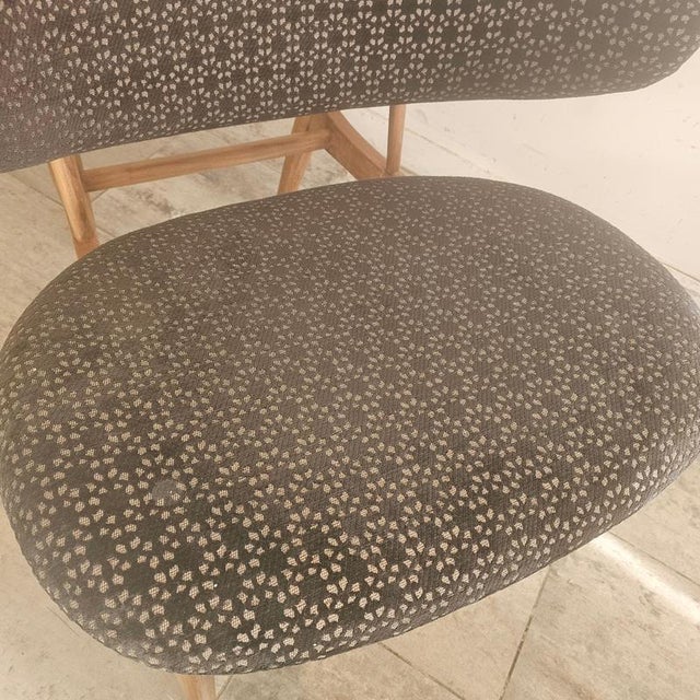 1950s Set of Shell Chair with Ottoman attributed to Ib Kofod-Larsen for Christensen & Larsen, Denmark, 1955 For Sale - Image 5 of 10