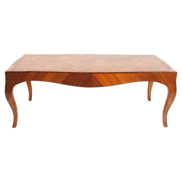 Italian Burlwood Parquetry Coffee Table With Satinwood Inlay For Sale In Tampa - Image 6 of 13