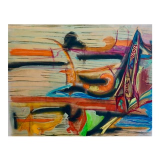 Cape Canaveral Painting on Acrylic on Nylon Sailcloth 34 X 27 by Erik Sulander For Sale