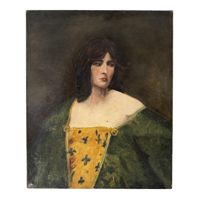 Antique Italian Oil on Canvas Portrait Painting of an Opera Singer For Sale