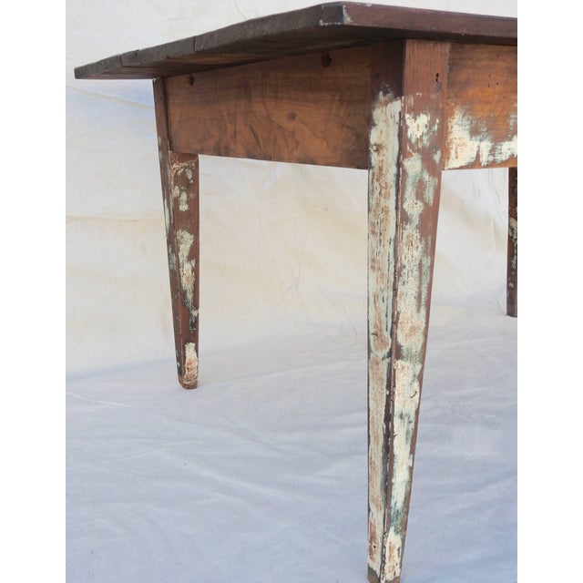 Early 20th Century Primitive Walnut Farm Table For Sale - Image 4 of 13