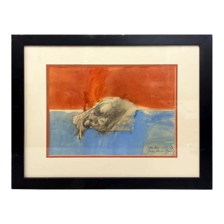 Mixed Media Watercolor by Juan Carlos Gomez "Mother & Child" For Sale