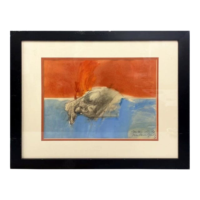 Mixed Media Watercolor by Juan Carlos Gomez "Mother & Child" For Sale