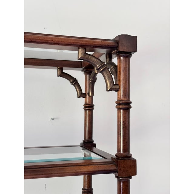 Brown 1970s Faux Bamboo Etagere by Lane For Sale - Image 8 of 18