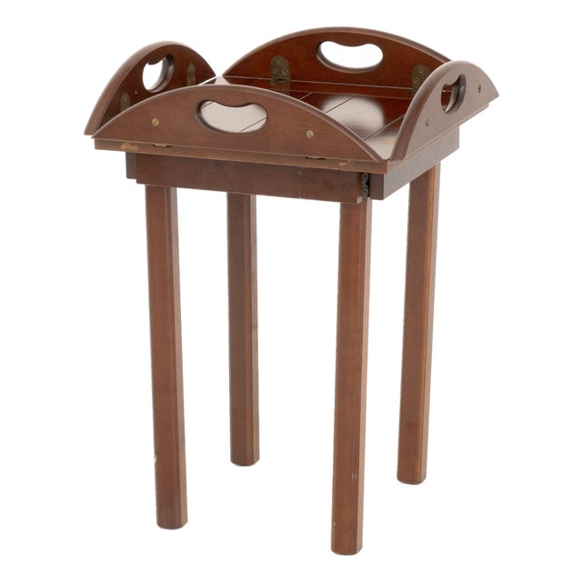 Bombay Company Mahogany Circular Tray Table For Sale