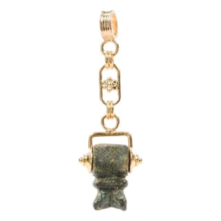 Ancient Roman Verdigris Pendant W/ 21k For Sale