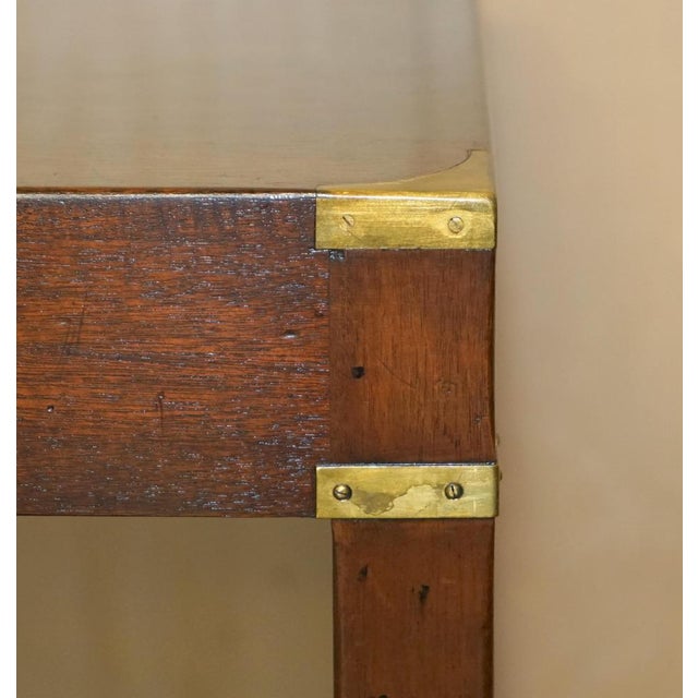 Fine Hardwood Kennedy Military Campaign Writing Table from Harrods London For Sale - Image 10 of 18