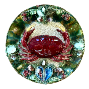 Vintage Regency French Majolica Crab Plate