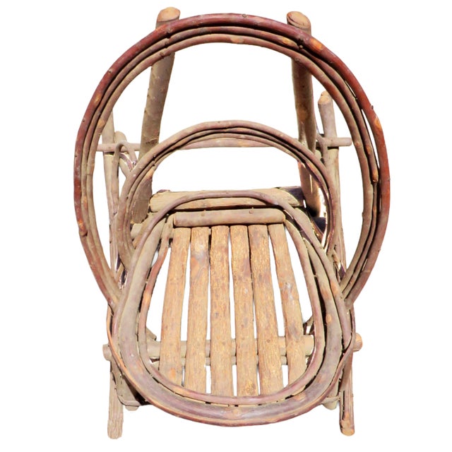 Cabin 1920s Adirondack Folk Art Bentwood Twig Child's Rocker For Sale - Image 3 of 4