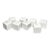 Contemporary Crate & Barrel White Porcelain Mini Cube Dice Salt & Pepper Shakers - Set of 8 For Sale
