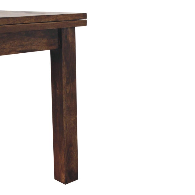Brown Extendable Mango Wood Dining Table in California Walnut For Sale - Image 8 of 8