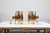 Lamps in orange glass and chromed iron structure, with six bulbs each Maximum height (from the wall to the end of the...