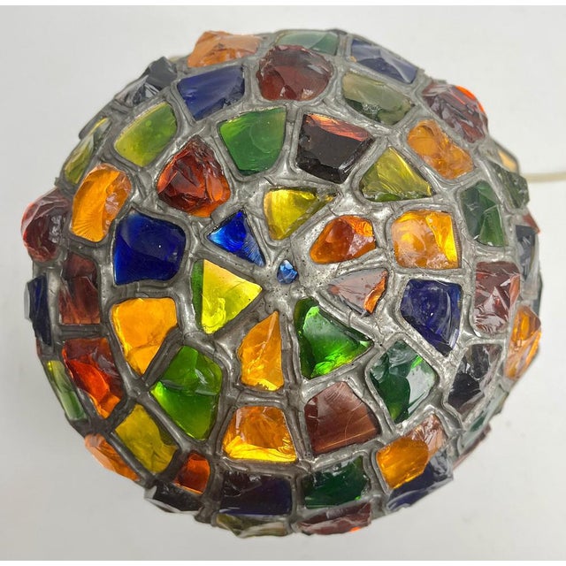 Arts & Crafts Chunk Glass Globe Light by Peter Marsh for Nader, 1940 For Sale - Image 6 of 14