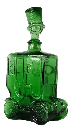 1960s Italian Emerald Green Glass Car Decanter
