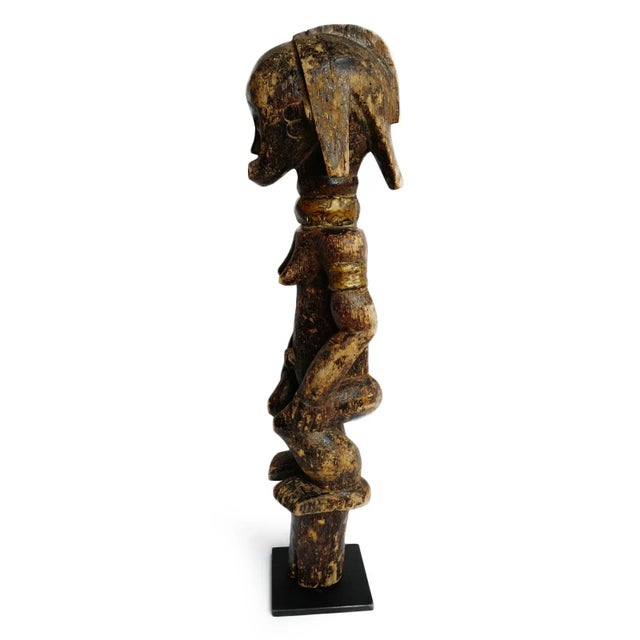 Tribal Antique Old African Fang Female Figure on Post For Sale - Image 3 of 10