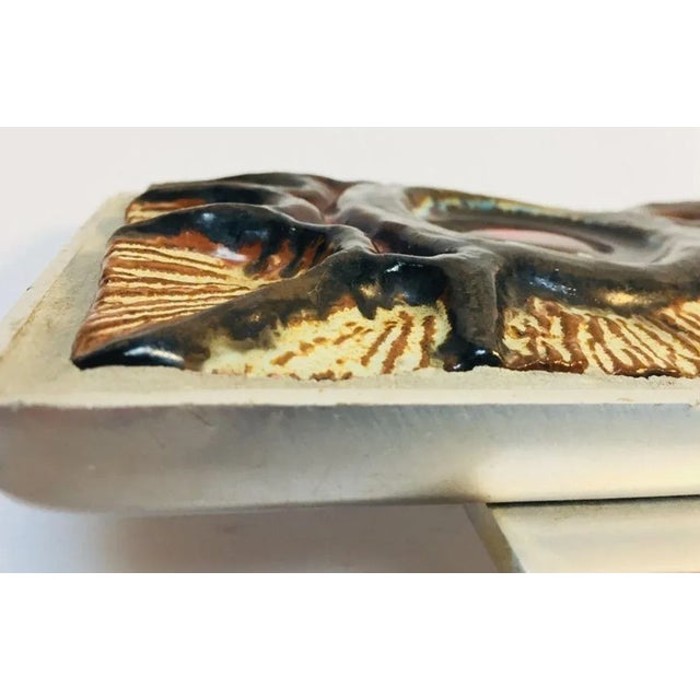 Mid Century Vintage Juliette Belarti Belgian Tile Faced Entry Door Handle For Sale - Image 11 of 12