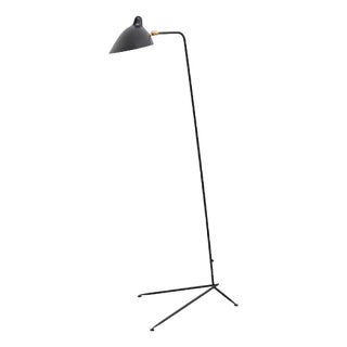 Black One-Arm Standing Lamp by Serge Mouille For Sale