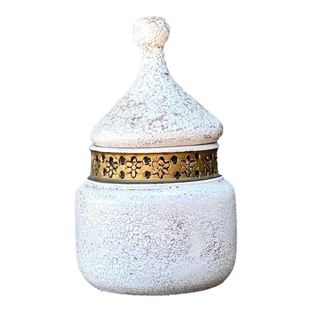 Vintage Italian Rosenthal Netter Glazed Ceramic Lidded Jar For Sale