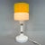Tall Yellow & White Glass Table Lamp with Brass Details attributed to Drukov, 1970s For Sale - Image 3 of 12