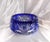 Traditional Large 1960s Blue Cut to Clear Bowl With Flower Design For Sale - Image 3 of 6