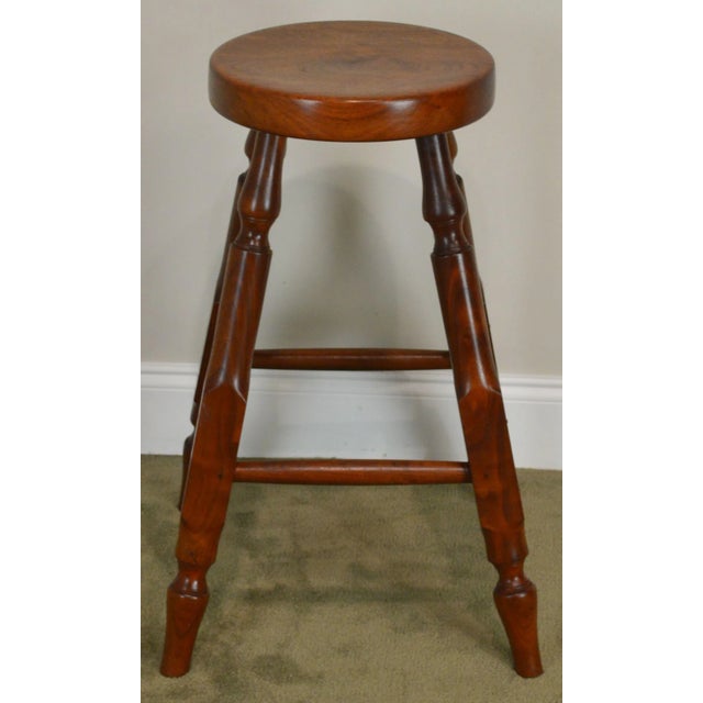 Wynnewood Woodworks Hand Crafted Solid Walnut Bar Stool For Sale In Philadelphia - Image 6 of 12