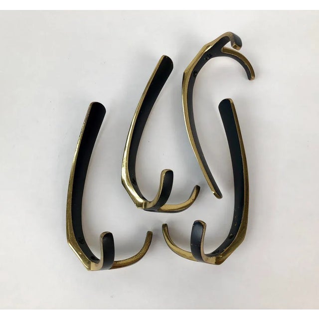 1950s 4 Wall-Mounted Brass Hooks by Hertha Baller, Austria, 1950s, Set of 4 For Sale - Image 5 of 8