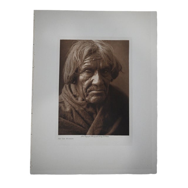 Edward S. Curtis "An Old Mohave" 1907 Vintage Tissue Photogravure, Cardozo Collection For Sale