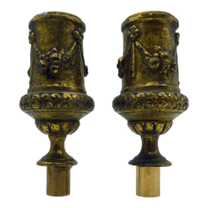 Antique French Louis XVI Style Gilt Bronze Lamp Finials - a Pair