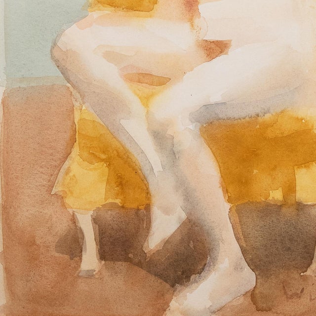 'Seated Nude on a Yellow Chair' by Robert Wilbert, 1974, Detroit, Michigan, American Modernist For Sale In Monterey, CA - Image 6 of 8