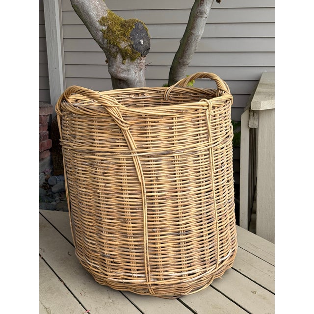 Vintage Extra Large Woven Basket For Sale - Image 4 of 9