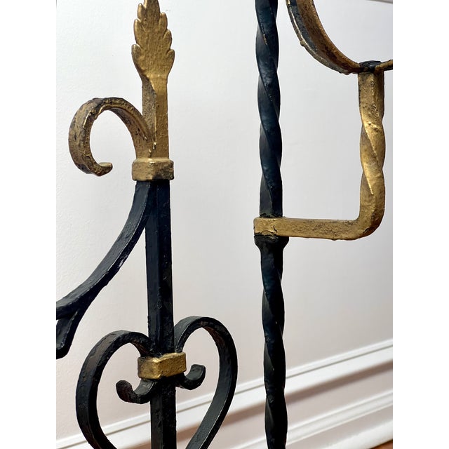 Large French Wrought Iron Chateau Landier Fireplace Screen, 1890s For Sale - Image 10 of 18