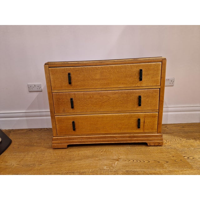 Wood Vintage Art Deco Oak Chest of Drawers, 1930s For Sale - Image 7 of 18