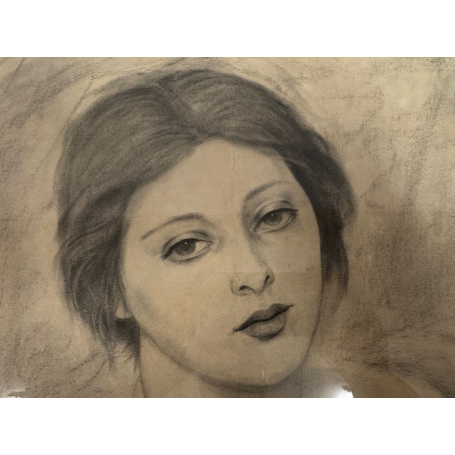 Cosgrove, Portrait Study of a Young Woman, 1957, Pencil on Paper, Framed For Sale - Image 6 of 11