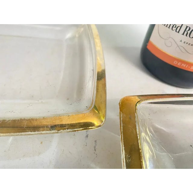Art Glass Ashtrays with Golden Border, France, 1970s, Set of 2 For Sale - Image 3 of 8