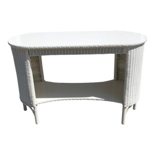 Antique Heywood Wakefield Lloyd Loom Sofa Table For Sale