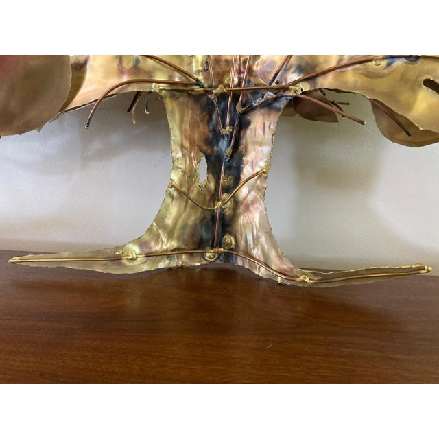 Brass Mid 20th Century Metal Tree of Life Wall Sculpture / Art For Sale - Image 8 of 11