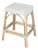 Robias 24.5 in. Seat Height Rectangular Rattan Backless Counter Stool with Footrest, Gray/White Dot / Natural Rattan Frame For Sale