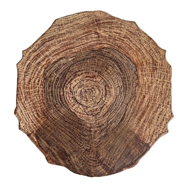 Lychee Swirl Carved Side Table For Sale - Image 4 of 9
