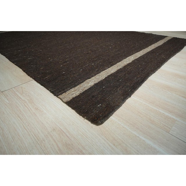 2020s 6x9 Violet Artistic Brown Kilim Open Field Modern Flatweave Wool Carpet Rug For Sale - Image 5 of 9