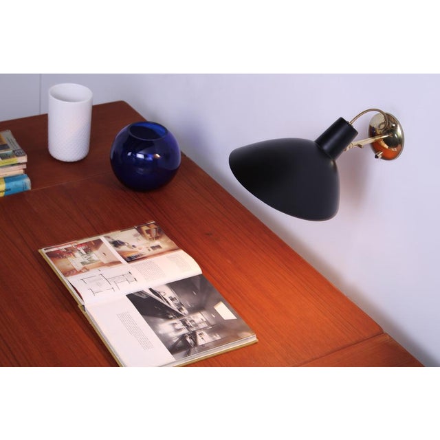 Visor Black Wall Lamp in Brass by Vittoriano Vigano for Arteluce, 1950s For Sale - Image 9 of 16