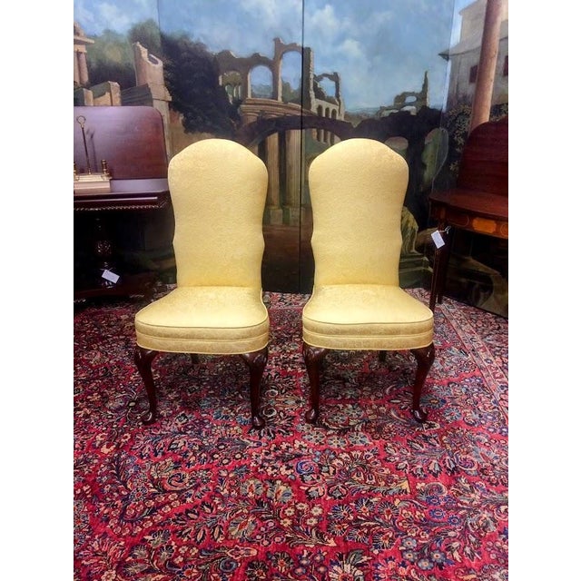 Traditional Vintage Yellow Accent Chairs, the Pair For Sale - Image 3 of 11
