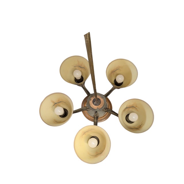 Five-Arm Chandelier by Paavo Tynell, 1930s For Sale - Image 6 of 15
