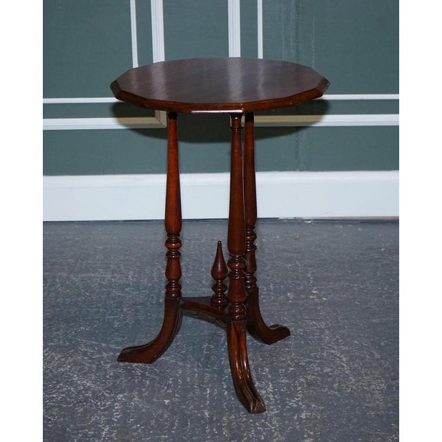Restored French Polished Hexagon Hardwood Side Table. Condition-wise, there will be some aged-related marks, please look...